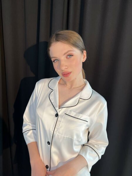 Жіночий халат BOBRAND (сорочка для дому та відпочинку, колір білий) зображення 4