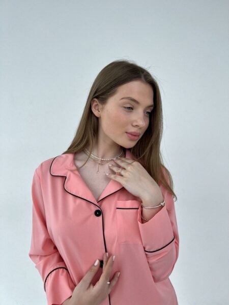 Жіноча рожева піжама BOBRAND (сорочка та штани) зображення 2