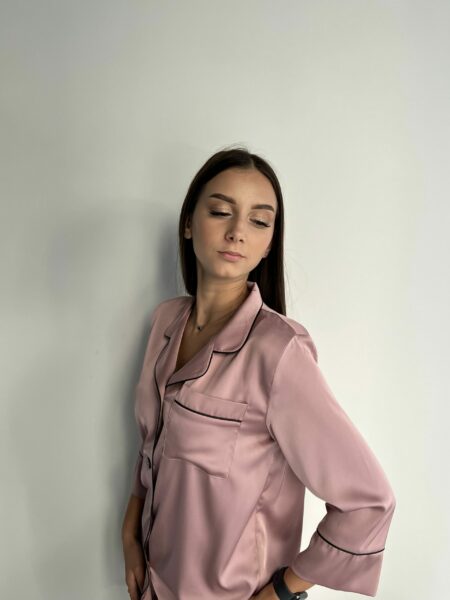 Шовкова жіноча піжама для дому BOBRAND, колір пудровий зображення 8