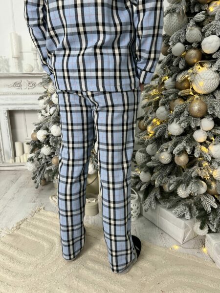 Men's cotton pajamas BOBRAND, blue color - Image 10