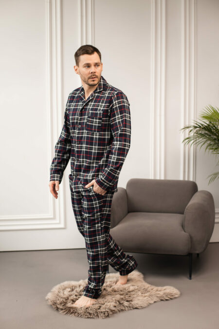 Men's pajamas BOBRAND blue check - Image 7