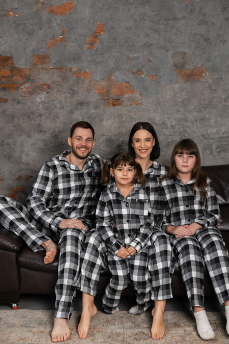 Парні піжами BOBRAND фланель в сірому кольорі зображення 6