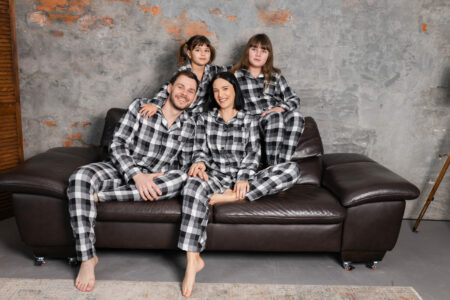Парні піжами BOBRAND фланель в сірому кольорі зображення 5