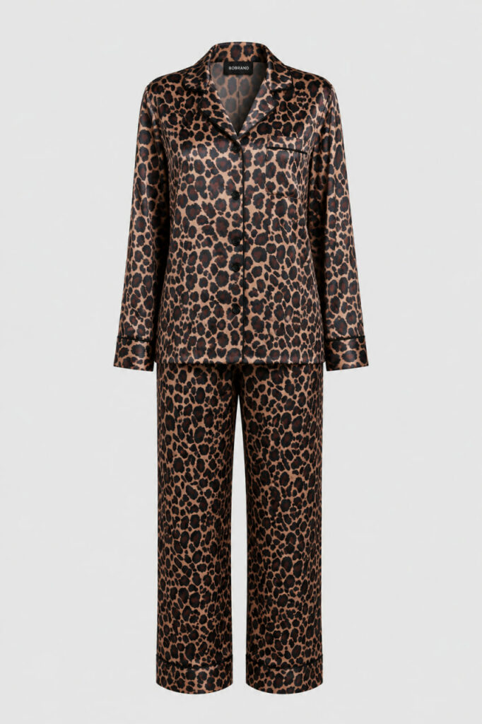 Жіноча сатинова піжама леопард BOBRAND