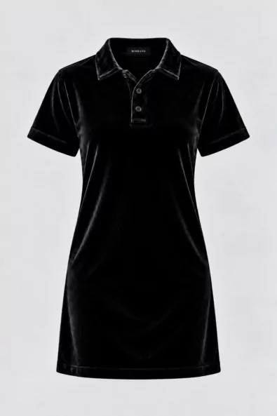 Чорна велюрова сукня з лейблом BOBRAND